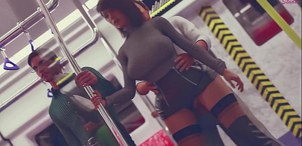  Stranger in the subway cum in pussy